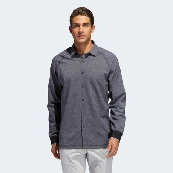 Men's adicross Beyond 18 Woven Oxford Long Sleeve Shirt NWT - Picture 3 of 8